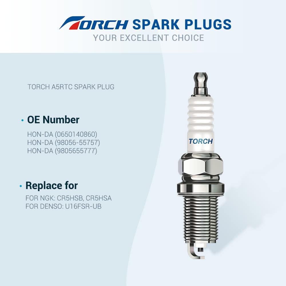 2 Pcs TORCH A5RTC Generic Plug Replacement NGK [6535] CR5HSB Spark Plug, BRISK NAR17,