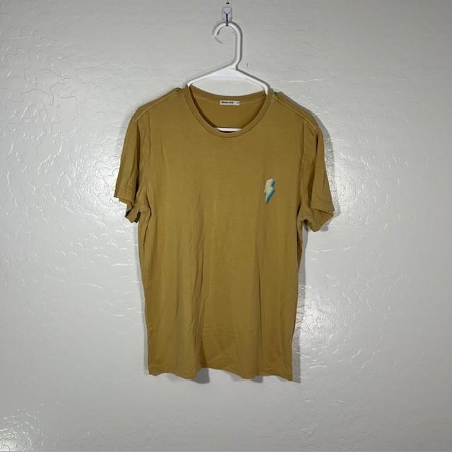 Marine Layer T Shirt Mens Small Crew Short Sleeve Yellow Tee Lightning Bolt S