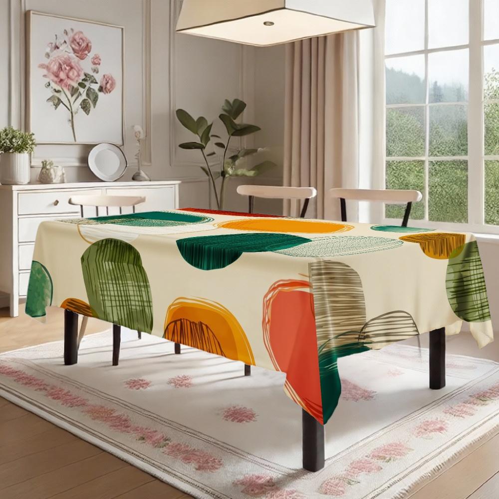 Abstract Geometric Pattern Rectangle Table cloth for Table Decor Waterproof Machine Washable Tablecloth for Table Holiday Party