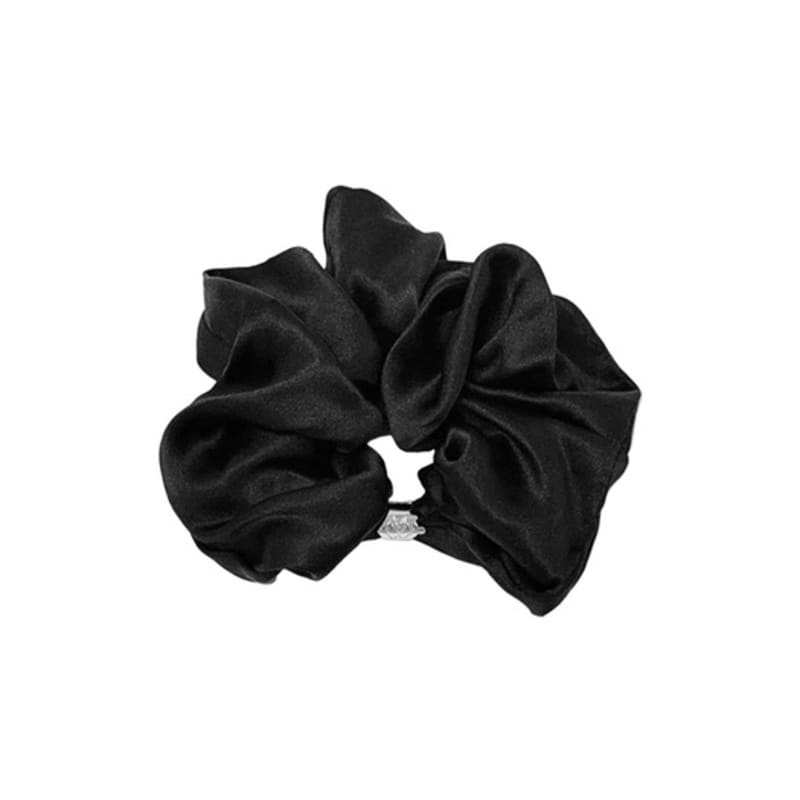 Aphrose Logo Frame 100% Silk Scrunchie (black)