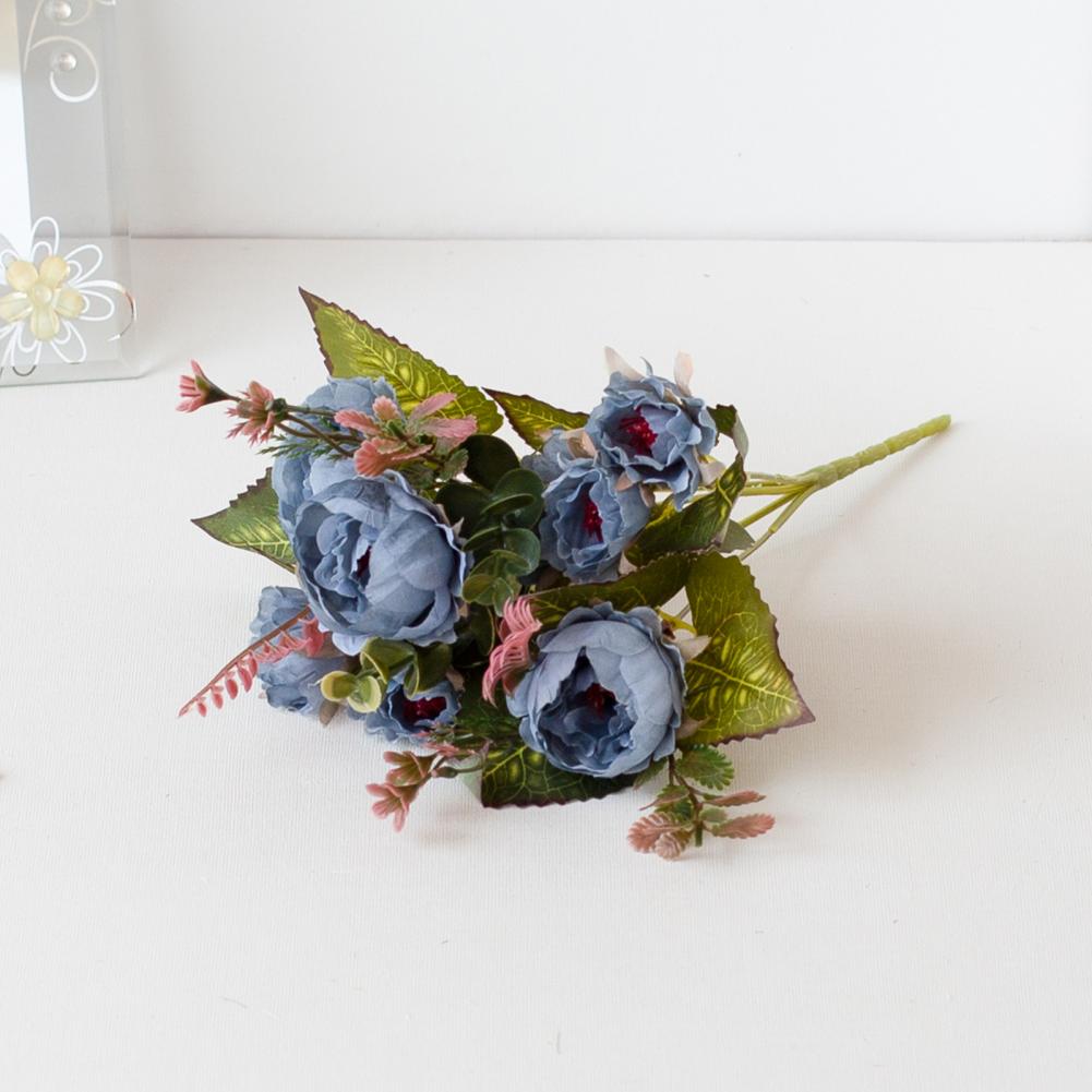 Imitation Peony No Water Need Faux Silk Flower Pastoral DIY  Pretty Multi Heads Faux Silk Flower