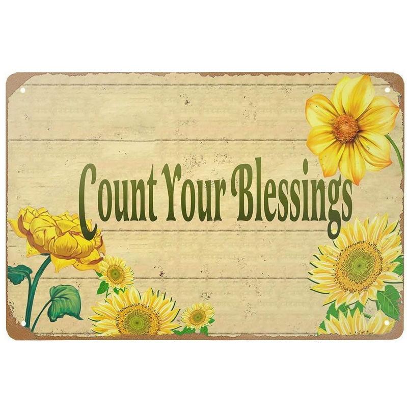 Sunflower Metal Tin Signs Retro Sunflower Vase Rustic Farmhouse Retro Tin Signs Wall Decor Man Cave Home Pub Metal Signs