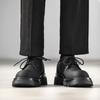 3187 carbon black Derby leather shoes spring men's niche platform commuter men's trendy shoes casual sports versatile men's shoes