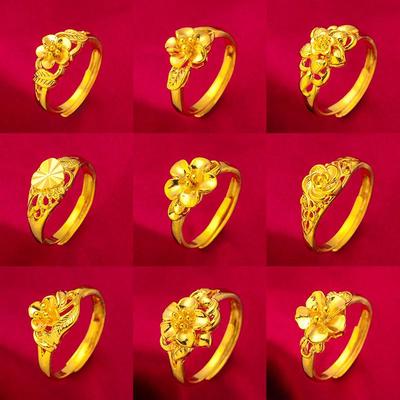 Vietnam 24 Ayar Altın Kaplama Kadın Yüzüğü - Düğünler İçin Sahte Altın Takı