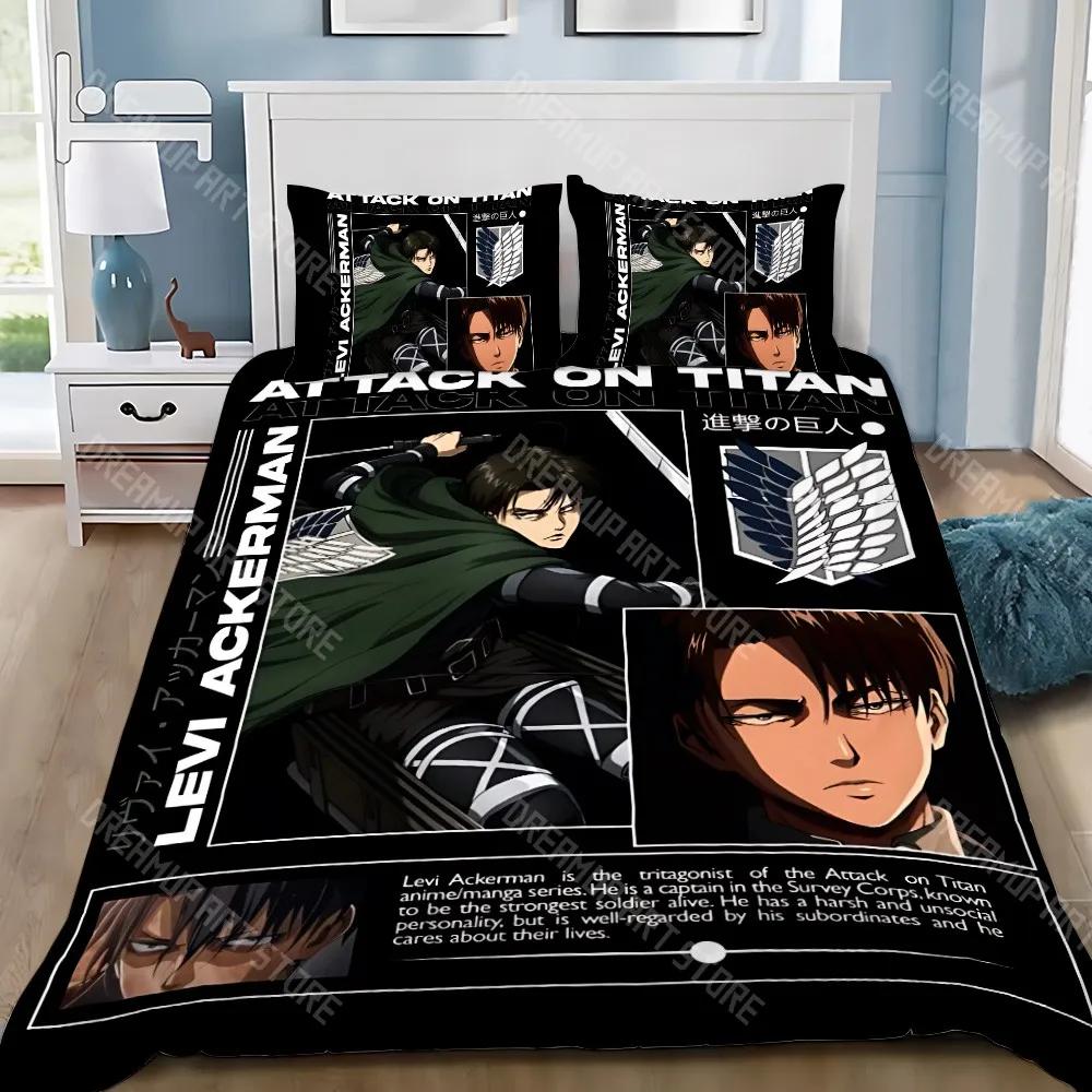 Bettbezug Kissenbezug Bettwäsche-Set Erwachsener Junge Attack on Titan Mädchen Schlafzimmer Dekoration Kinder Geschenk Einzel Doppel Groß Si