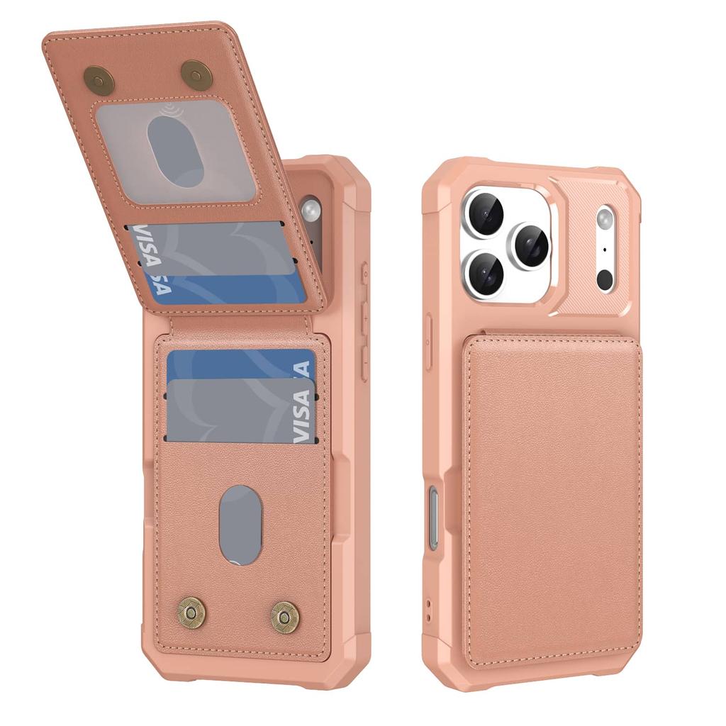 Wallet Case for iPhone 17 Pro Max/Air/17 Pro/17 with Card Slots, Flip Magnetic Closure Kickstand TPU Bumper Protective Cover