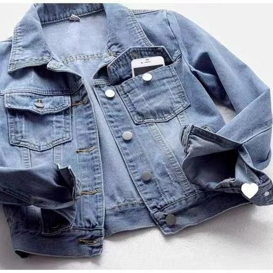 Women's Slim Denim Jacket: Versatile Long-Sleeved, Single-Breasted Cardigan for Spring and Autumn