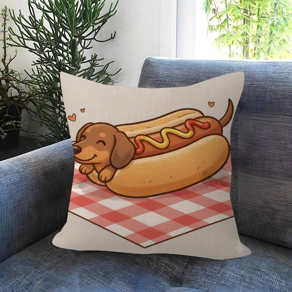 Dackel niedlich Kissenbezug Kissenbezug Polster Sofa Wurfkissen Heimdeko Kissenbezug