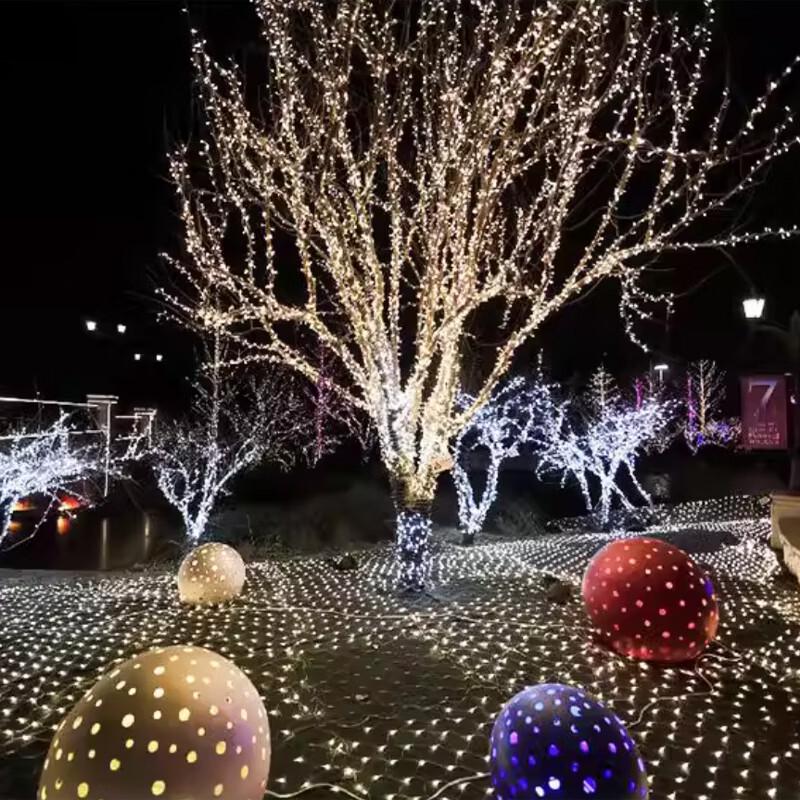 Jucheng Spring Festival Warm White Fishing Net String Lights