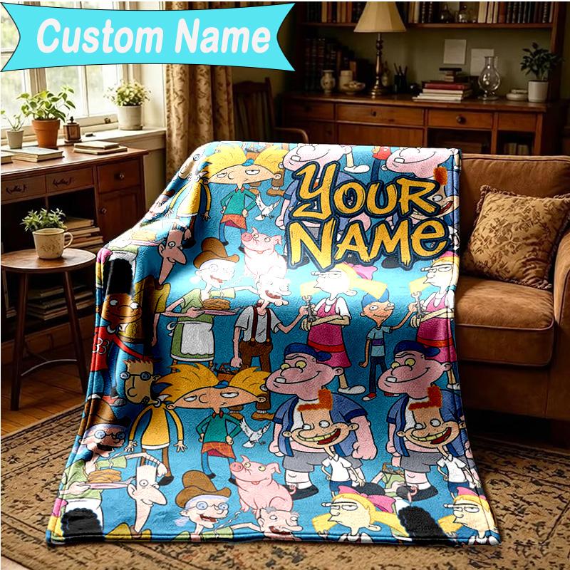 1PC Custom Name Blanket Arnold Adventure Awaits Flannel Blankets Patterns Throw Blanket All-Season Soft Gift for Couch, Bed, Camping, Birthday Gifts