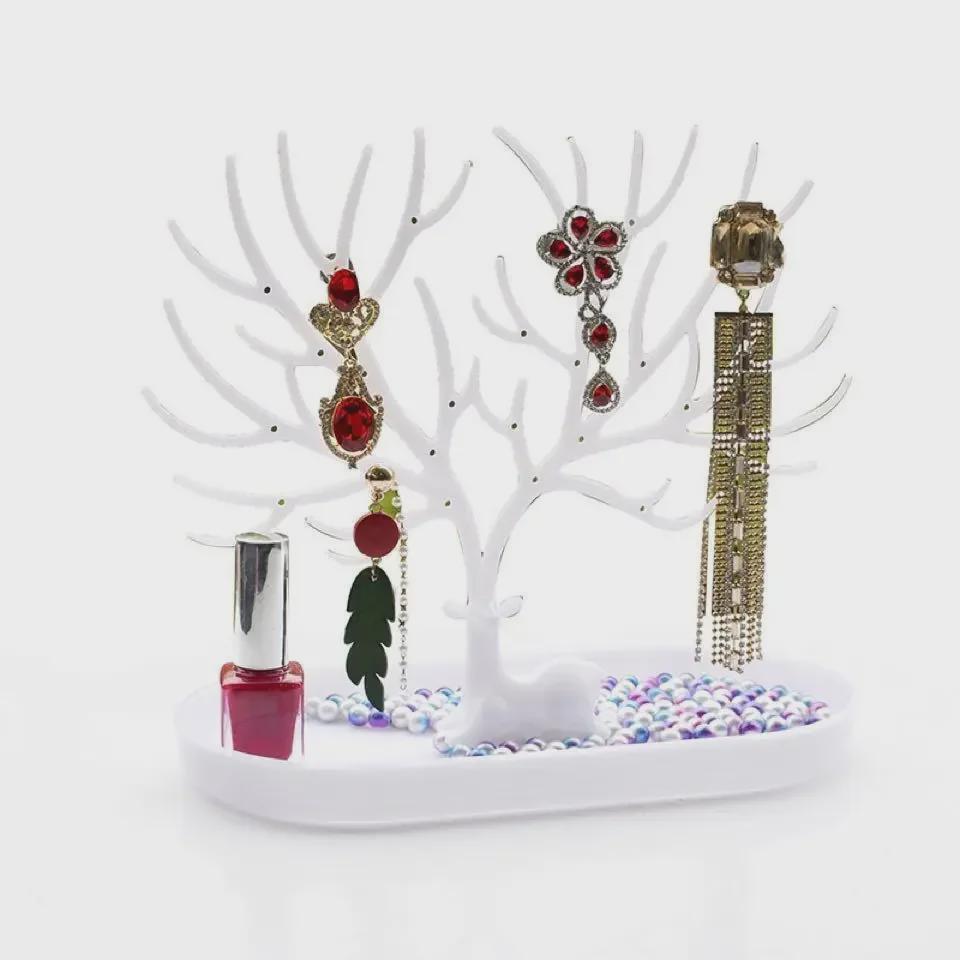 Deer Tree Shaped Jewelry Rack - Earring & Necklace Holder