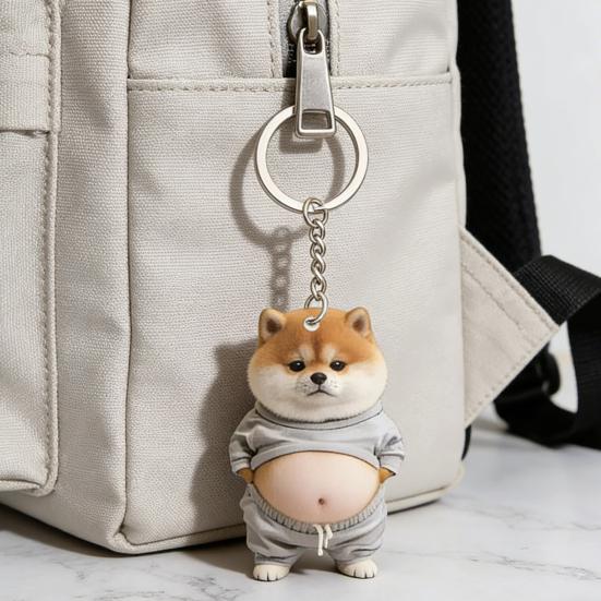 Yousheng Acrylic 2D Flat Cat Keychain Q-Version Animal Keyring Compact Size Portable Decoration Keys Backpacks Accessory