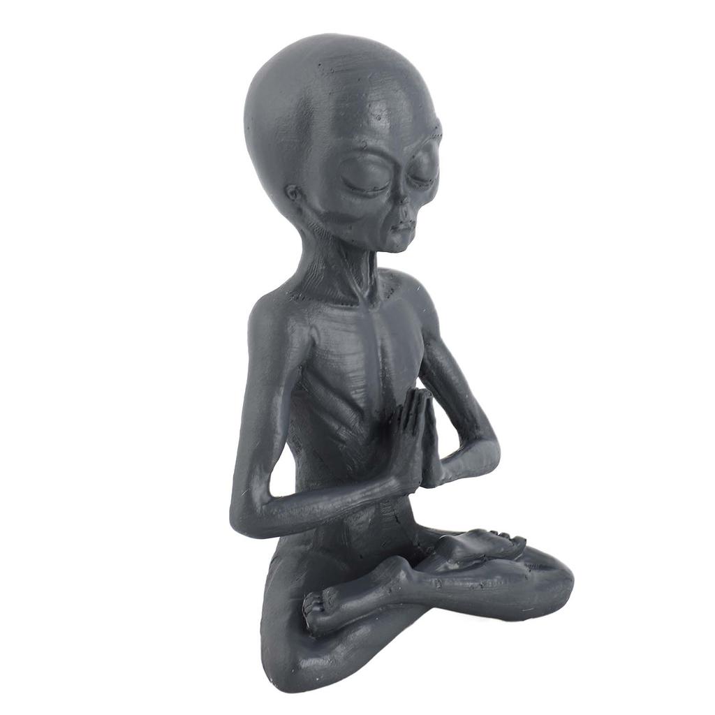 Meditație Spot Meditație Extraterestru Ornament Artizanal de Birou Sculptură Rășină Simulare Grădină