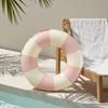Ciambella da Nuoto a Strisce Vintage PVC Ispessito Gonfiabile Antistrappo Uomo Donna Anello Galleggiante Tubo Galleggiante per Piscina Festa in Spiaggia