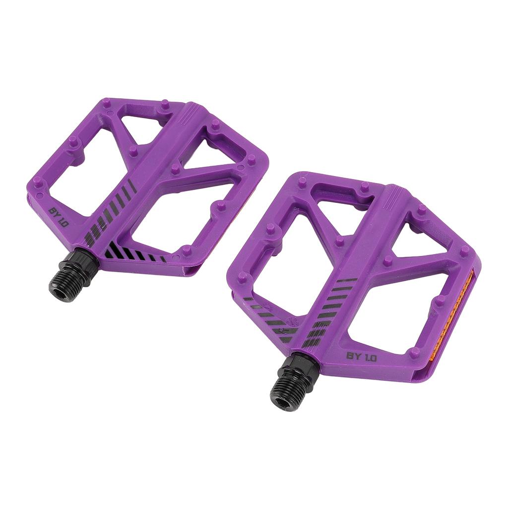 Bike Pedal Boron Steel Axle Nylon Fiber Non Slip Toothed Nail Design Road Bike Flat Pedal Purple