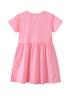 Girls' Fashionable Princess Dress with Cartoon Embroidery, Short Sleeve Formal Wear for Spring and Summer.