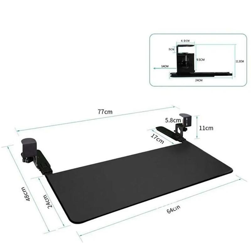 Keyboard Bracket Punch-Free Sturdy Clamp-On Slide Rail Keyboard Tray Under Desk Clip Table Mount Drawer Mouse Storage Rack