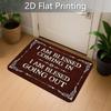 1 Stück, 2D Flache Retro Gezackte Englische Segenssprüche Aufgedruckte Fußmatte - Innen Außen Matte, Retro Text Thema Bodenmatte, Fleece Material - Weiche Polsterung 1