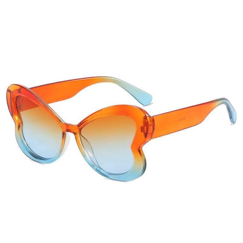 New Vintage Butterfly Sunglasses Women Men Brand Round Sun Glasses Big Eyewear for Male Female Special Shaped