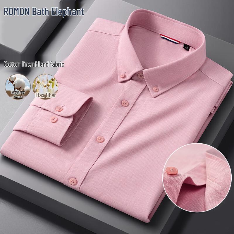 ROMON Men s Linen Blend Long-Sleeve Shirt 41