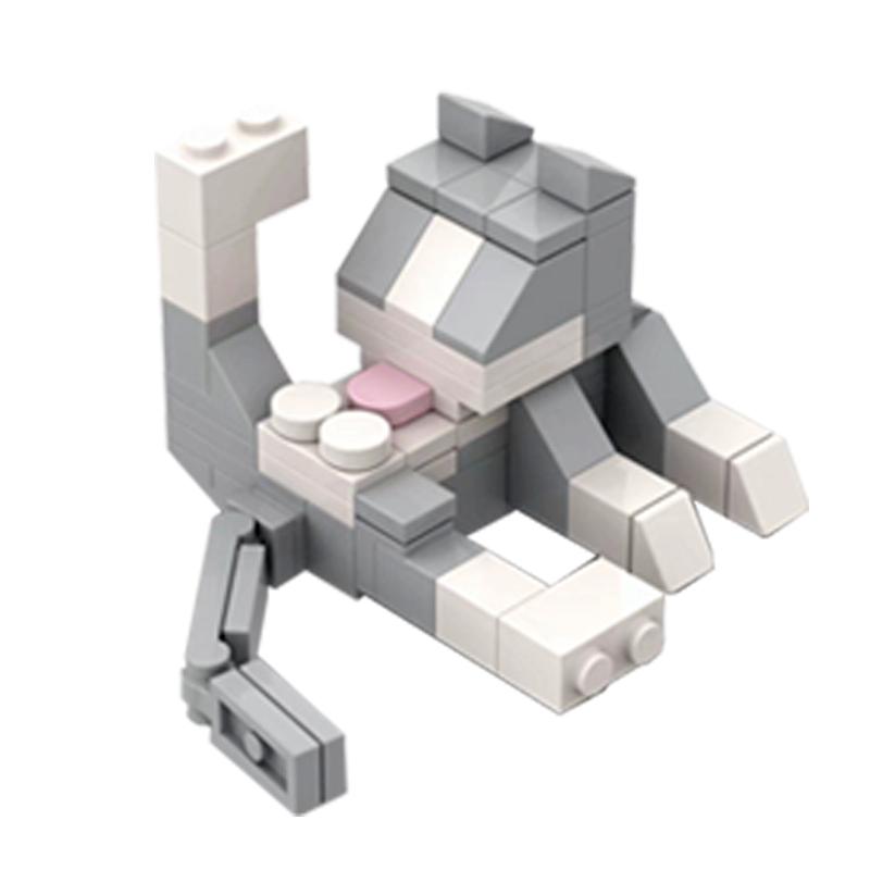 Mini MOC City Bricks Cat Figires DIY Animal Series Building Blocks Kids Educational Toys Children Birthday Gift