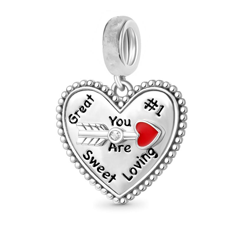 Diy Women Jewelry Gifts Sparkling Hearts Series Charms Leveled Hearts Openwork Mom&Heart Beads Fit Original Bracelet Accessories