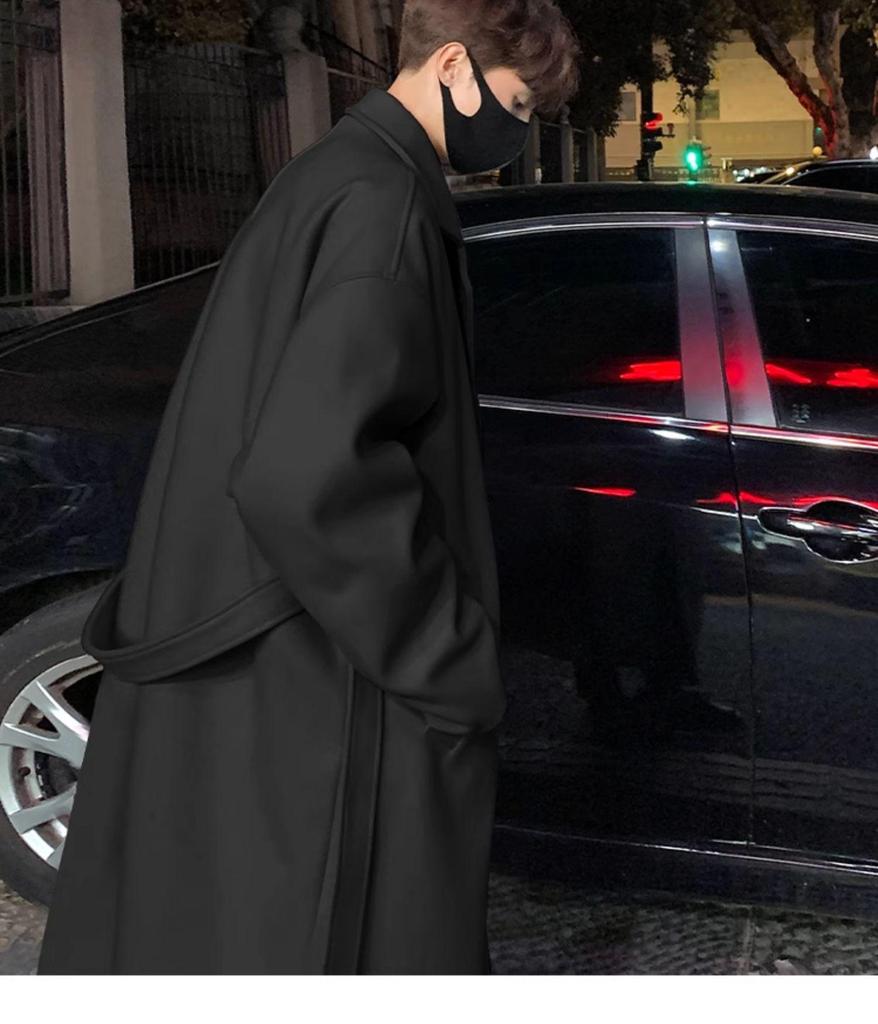 Shelby Men's British Woolen Trench Coat: Mid-Length, Winter Style, Handsome & High-End