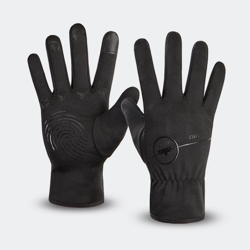 Outdoor Cycling Warm Plus Velvet Gloves Waterproof Touch Screen Gloves Non Slip Men's Cold proof