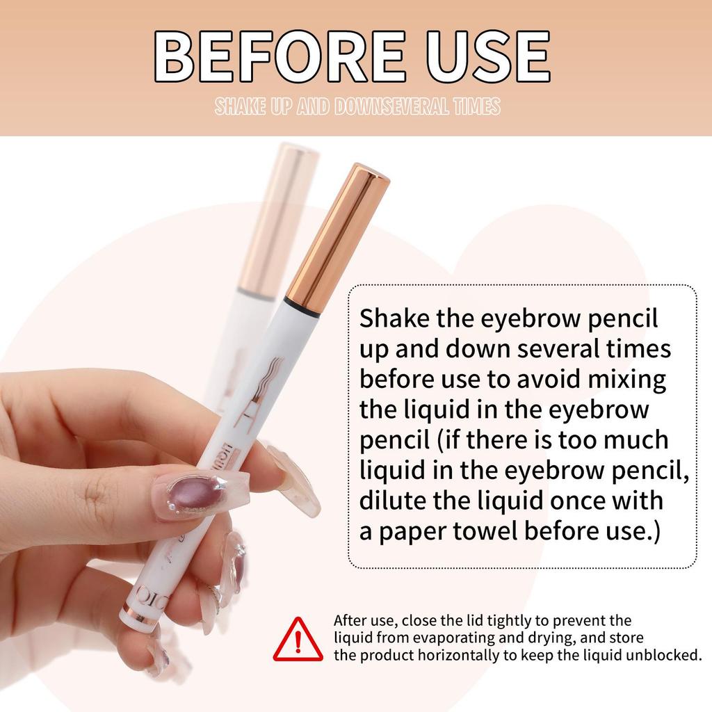 QIC 5D White Tube Four-Prong Waterproof Smudge-Proof Micro-Sculpting Liquid Eyebrow Pencil.