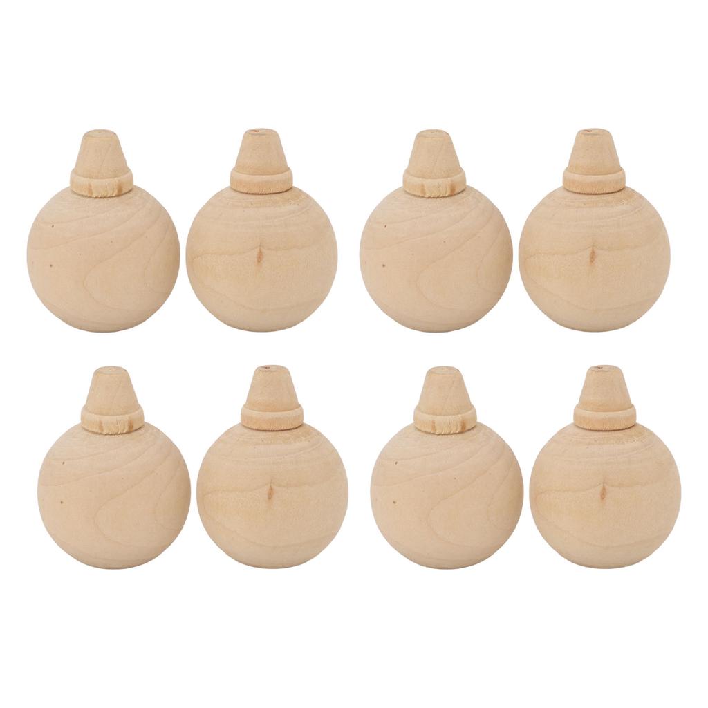 10PCS Unfinished Ball Ornaments Wooden DIY Unfinished Xmas Tree Hanging Balls Embellishments for Arts Crafts Drawing Toy