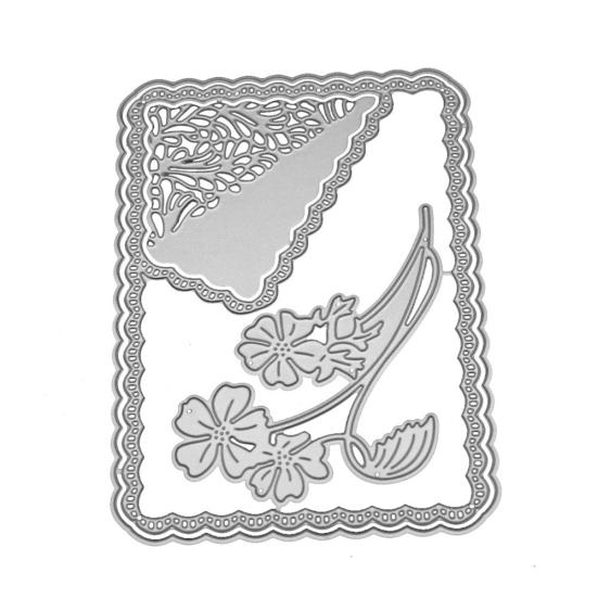 

Цветочная волна рамка металлический трафарет DIY записки бумажные карты альбом фото ремесло серебряный