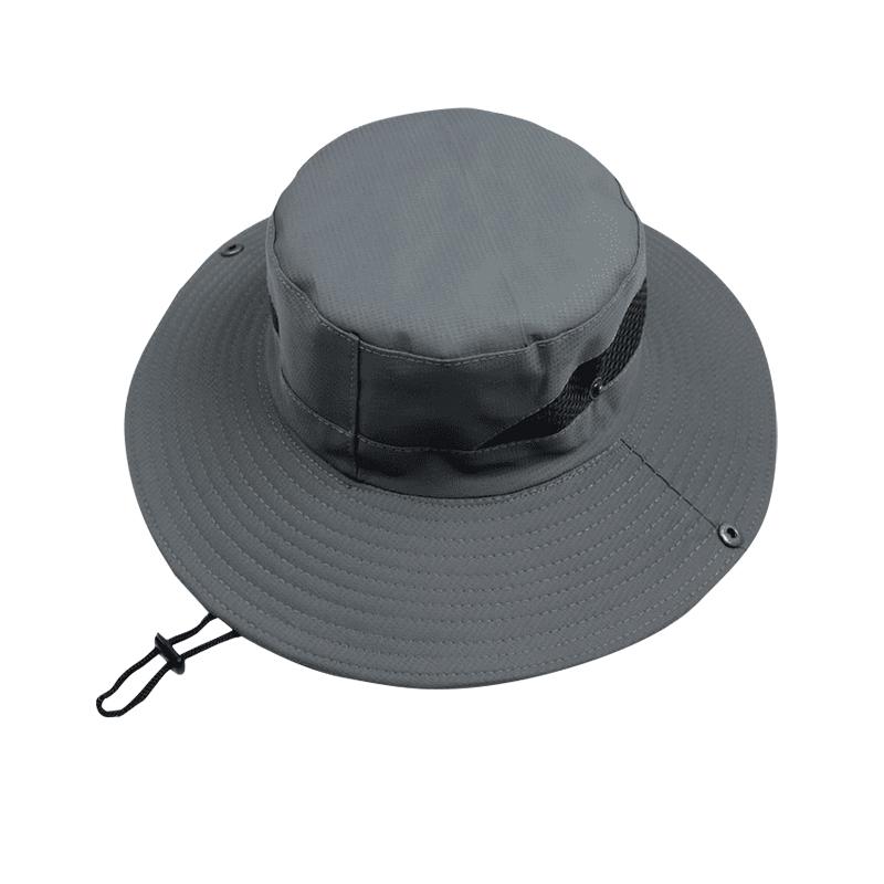 Dry Fit Polyester UV Protection Bucket Hat Beach Fishing Outdoor Traveling Hat Fisherman Hats With Strings