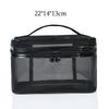 Borsa per trucco in rete nera Borsa per cosmetici trasparente da donna Borse portaoggetti portatili di piccole dimensioni da viaggio Custodia per asciugamani da viaggio