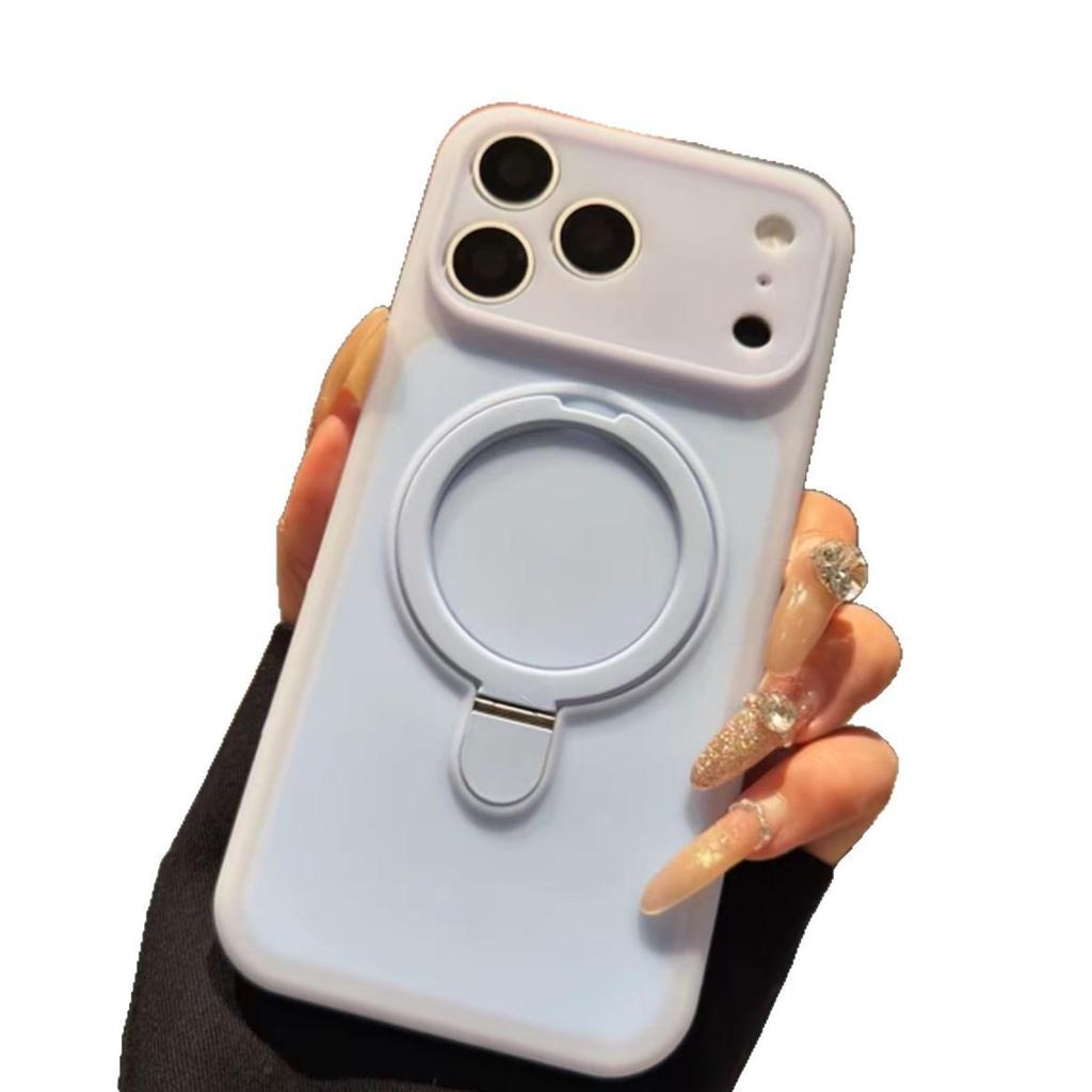 iPhone 17 Liquid Silicone Magnet Case with Stand for Apple 16 Pro Max/15 Pro