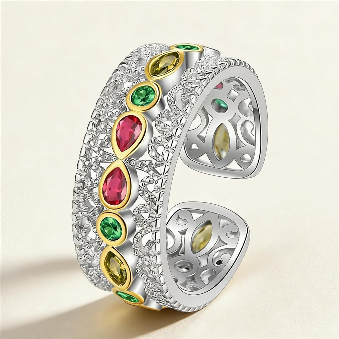 

Female Gold Color Small Infinity Wedding Rings Promise Open Adjustable Engagement Jewelry For Women resizable