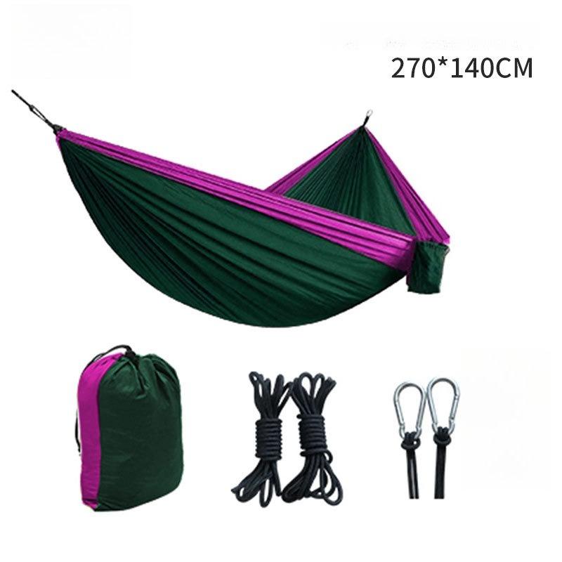 Hammock Nylon Ultra-light Nylon Silk Fabric Parachute Fabric Color-block Single/Double Person Hammock Outdoor Camping 270*140cm