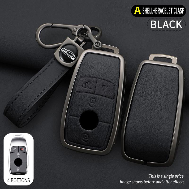 3/4 Button Key Fob Alloy Cover Case Fits for 2019 2020 Mercedes-Benz A220 E63S AMG E-Class GLE 350 4MATIC E300 E400 E43 W213