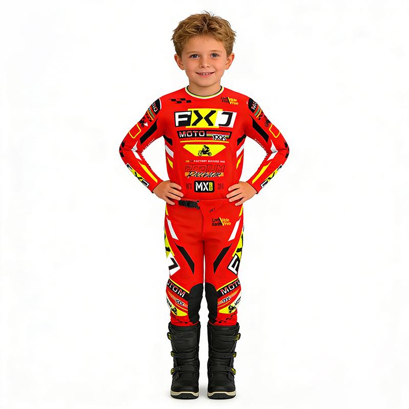 Motocross Child Set Motorcycle Jersey and Pants Kids Clothing Big Boy Girl Youth Mx Gear Set Racing Suit