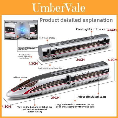 Alloy Highspeed Rail Model Train With Lights And Sound For Kids
