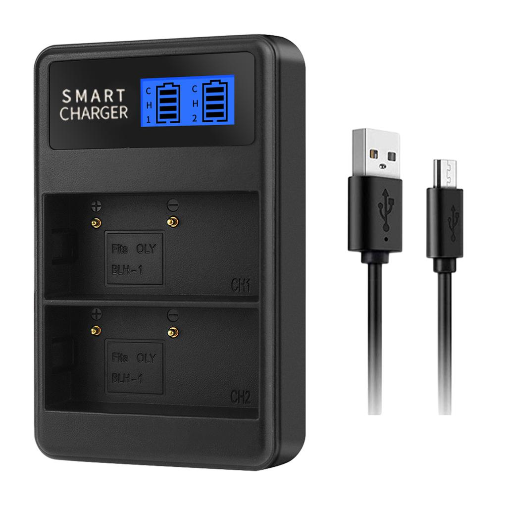 BLH1 LCD Charger USB Camera Battery Charger Efficient Charging for Olympus EM1 MARKII EM1-2 EM1 Mark 2 EM1 Camera