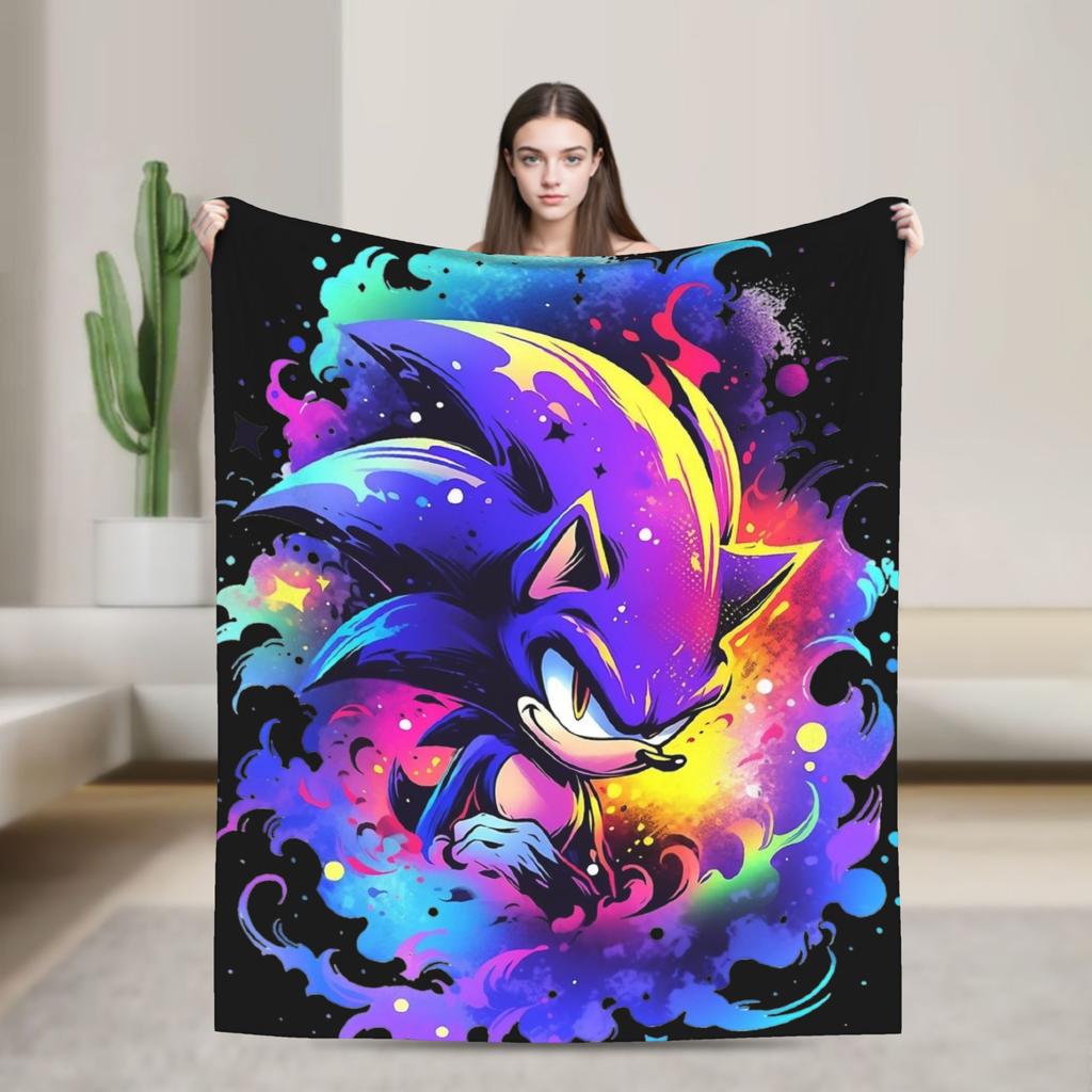 Zbrojené Super Ježek Stín Deka Flanelová Úžasná Prodyšná Přehozová Deka pro Dekoraci Přehozu