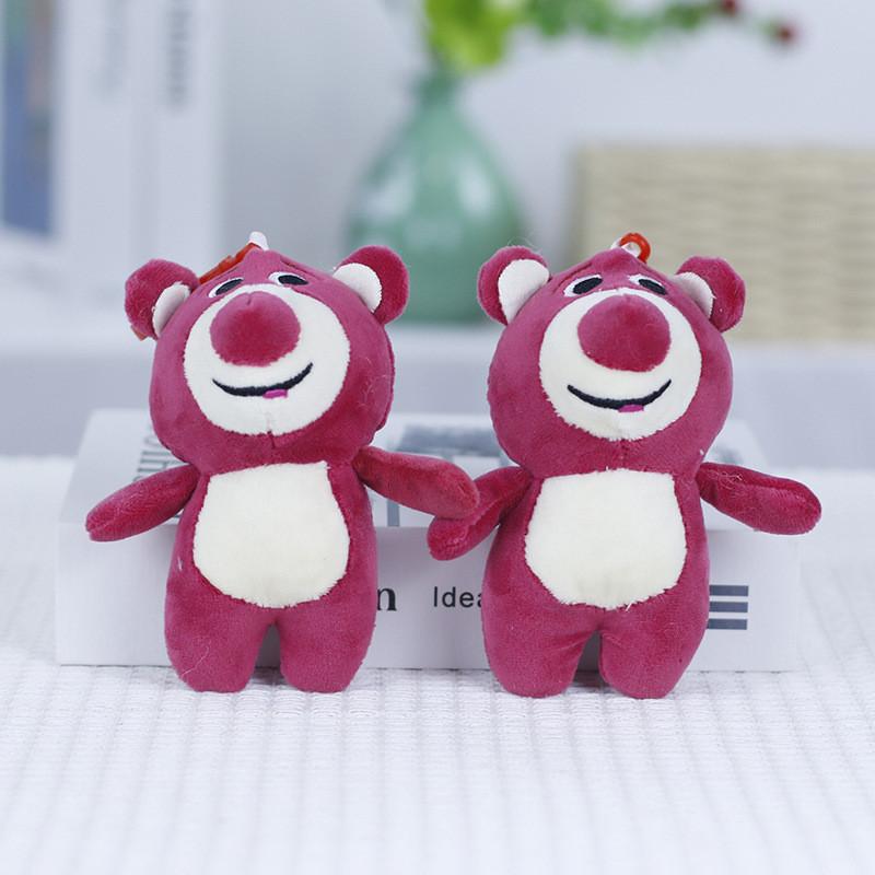 Adorable Strawberry Bear Plush Toy Keychain Cute Small Bear Soft Stuffed Animal