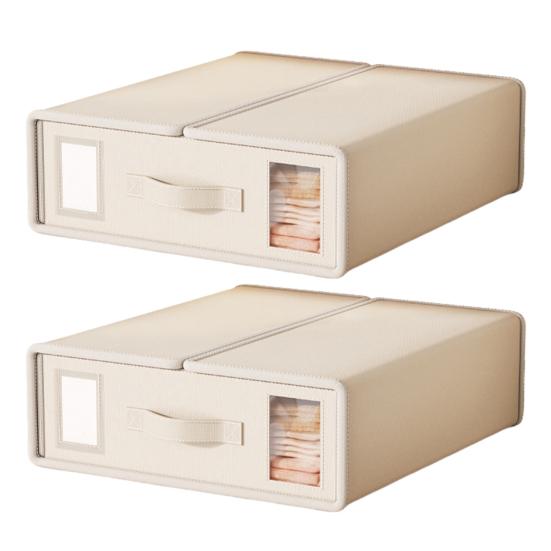 1/2Pcs Closet Organizer Box Bed Sheet Holder with Reinforced Handle Large Capacity Foldable Design Duvet Covers Blankets Storage Case