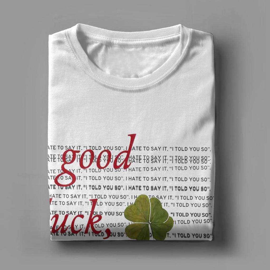 Men T-Shirts Good Luck Babe Chappell Roan Humorous Pure Cotton Tee Shirt Short Sleeve T Shirts Crewneck Clothes Plus Size