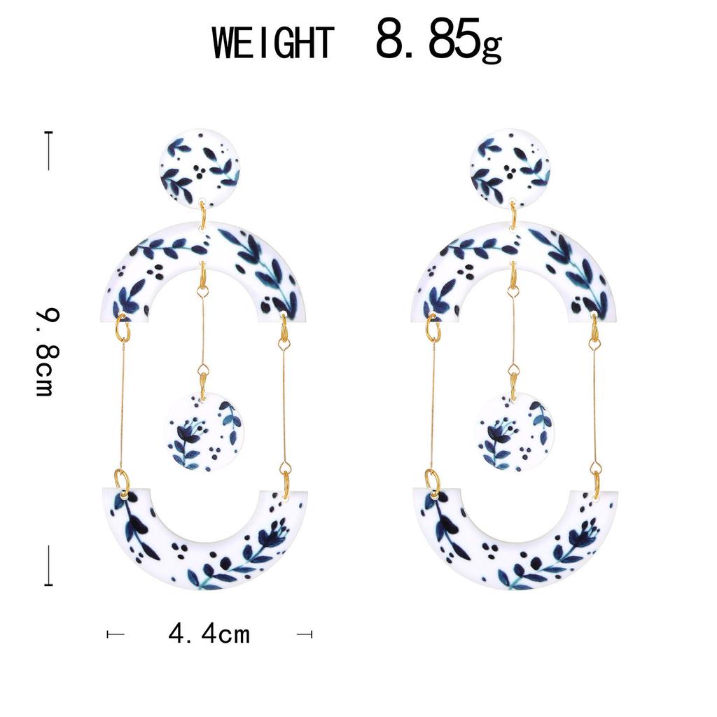 Fully Managed Acrylic Stud Earrings, Personality Funny Eyes Cat Geometric Earrings Earrings