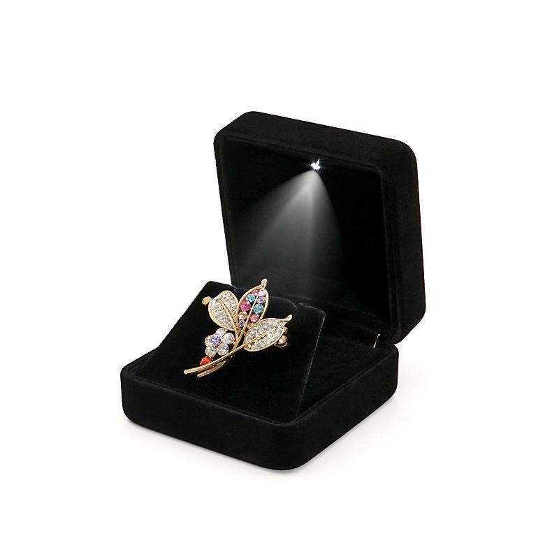 LED Light Jewelry Gift Box for Engagement Rings, Bracelets, Bangles, and Necklaces
