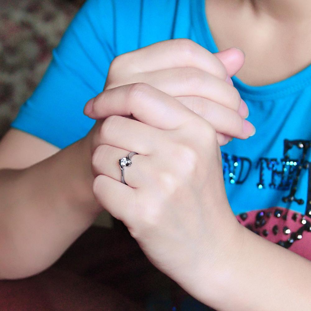 Ol Lady Ring 5A Zircon Women'S Platinum-Plated Imitation Diamond Wedding Ring Simple Single Ring