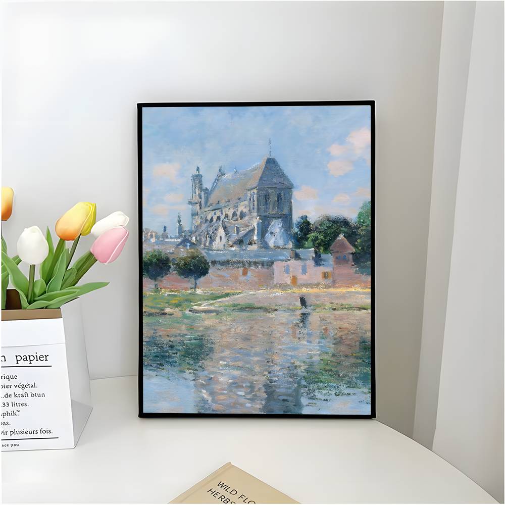 C-Claude Monet Poster Self-adhesive Art Waterproof Paper Sticker Coffee House Bar Room Wall Decor