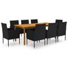 Day and Night - Day and Night 9-Piece Garden Dining Set Black