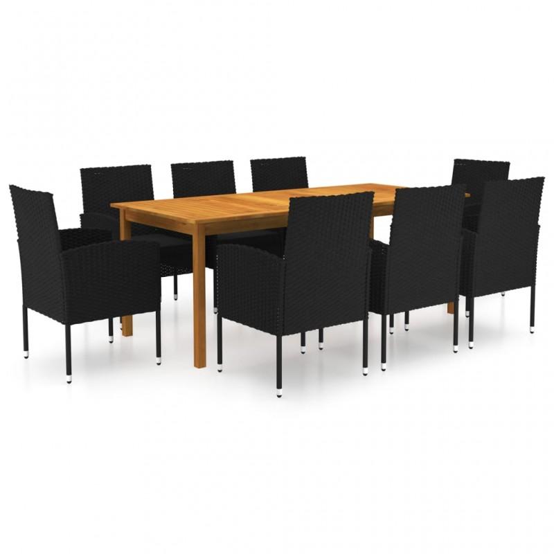 Day and Night - Day and Night 9-Piece Garden Dining Set Black